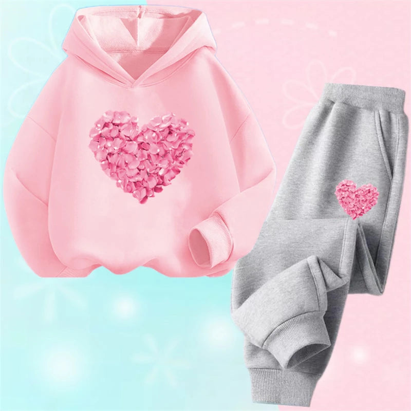 Girls 2 Pieces Casual Korean Style Sports Suits for Spring childrensterritory
