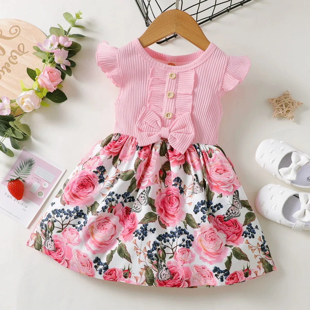 Little Girls Sleeveless Floral Princess Dress for Summer childrensterritory
