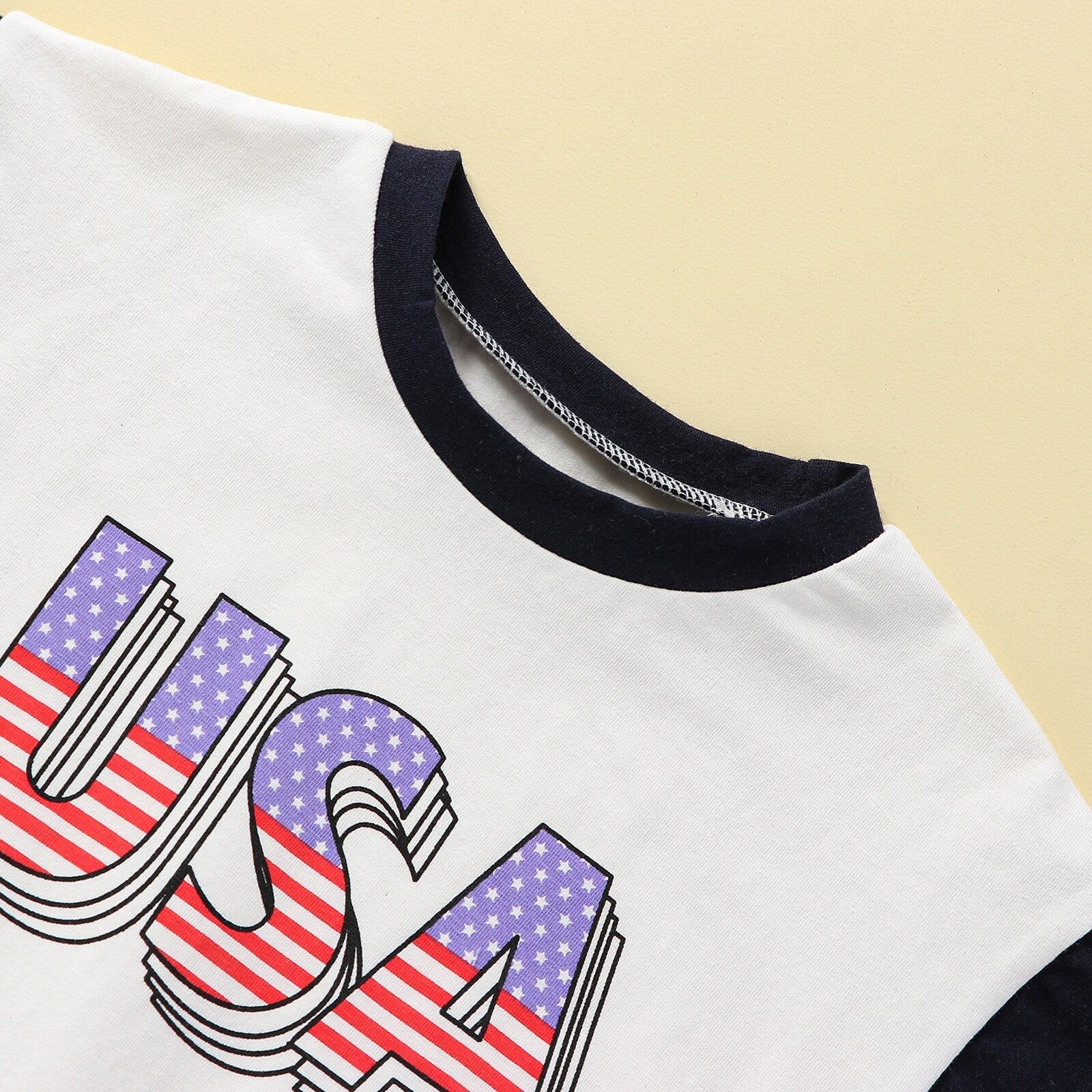 4th of July Letter Print Baby Bodysuit Set childrensterritory
