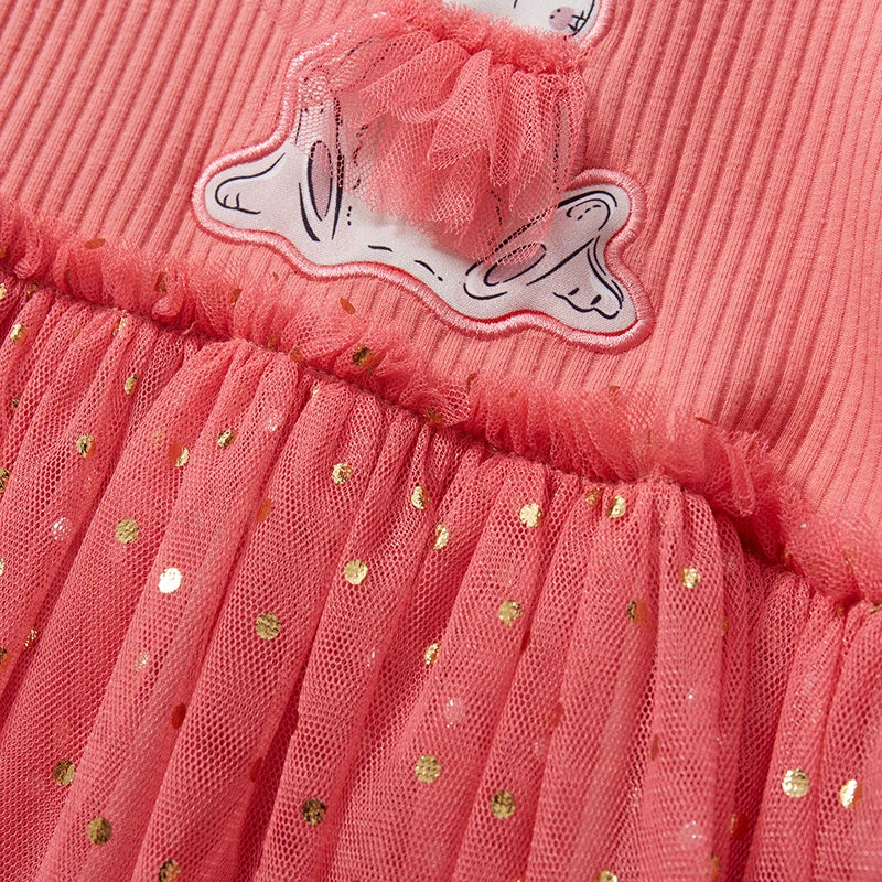 Kids Girls Cartoon Rabbit Embroidery Summer Party Dress childrensterritory
