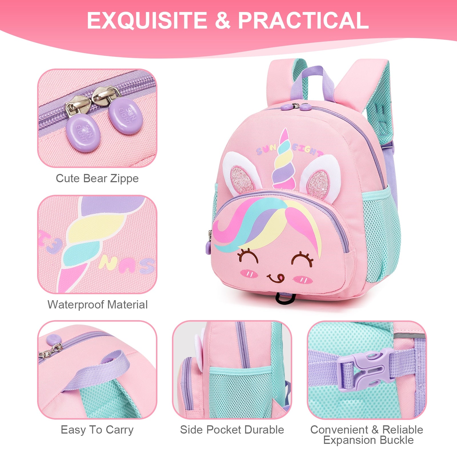 3D Cartoon Deisgn Kids School Backpacks with Traction Line childrensterritory