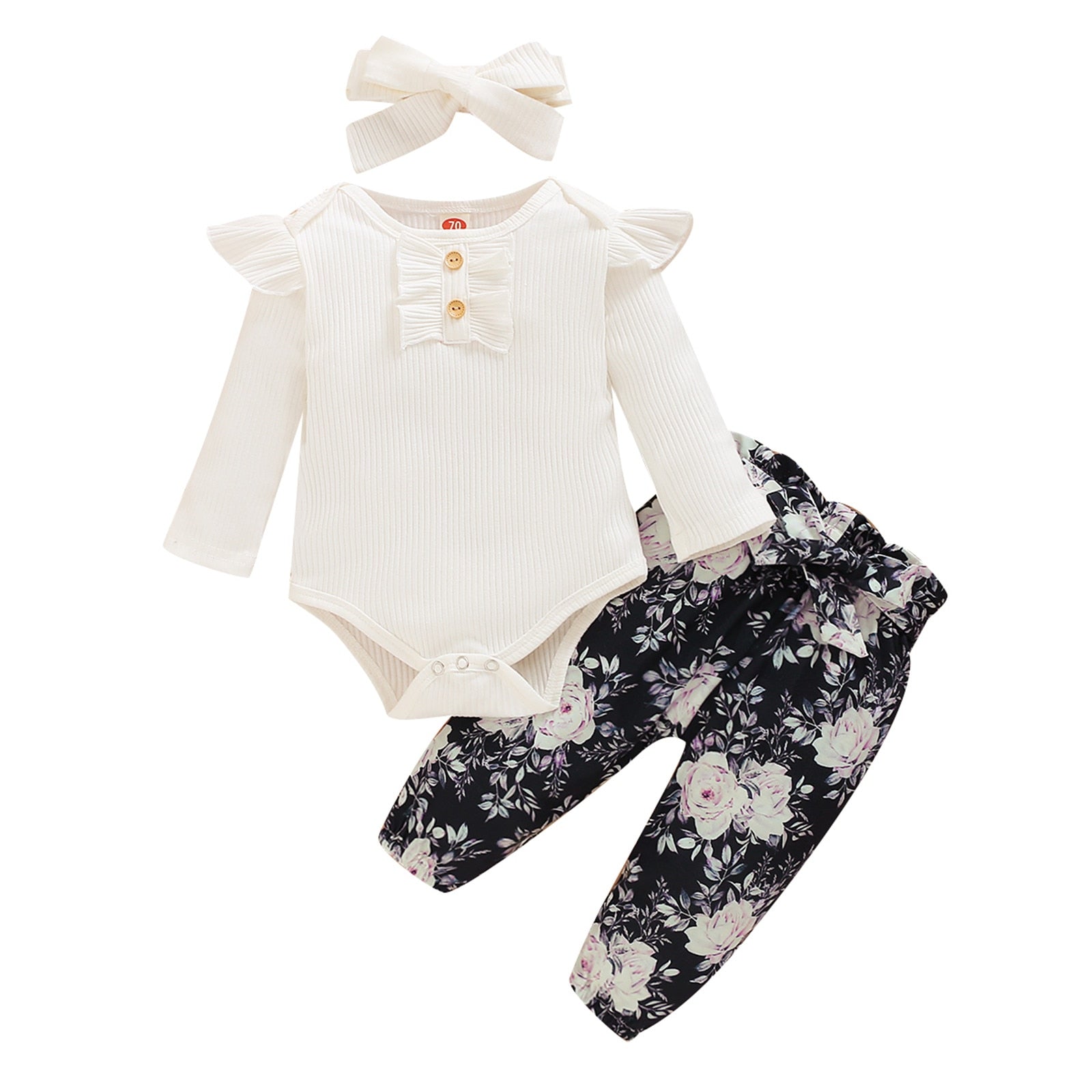 Baby Girl Printed 3 Pieces Outfits New Born Clothes Set childrensterritory