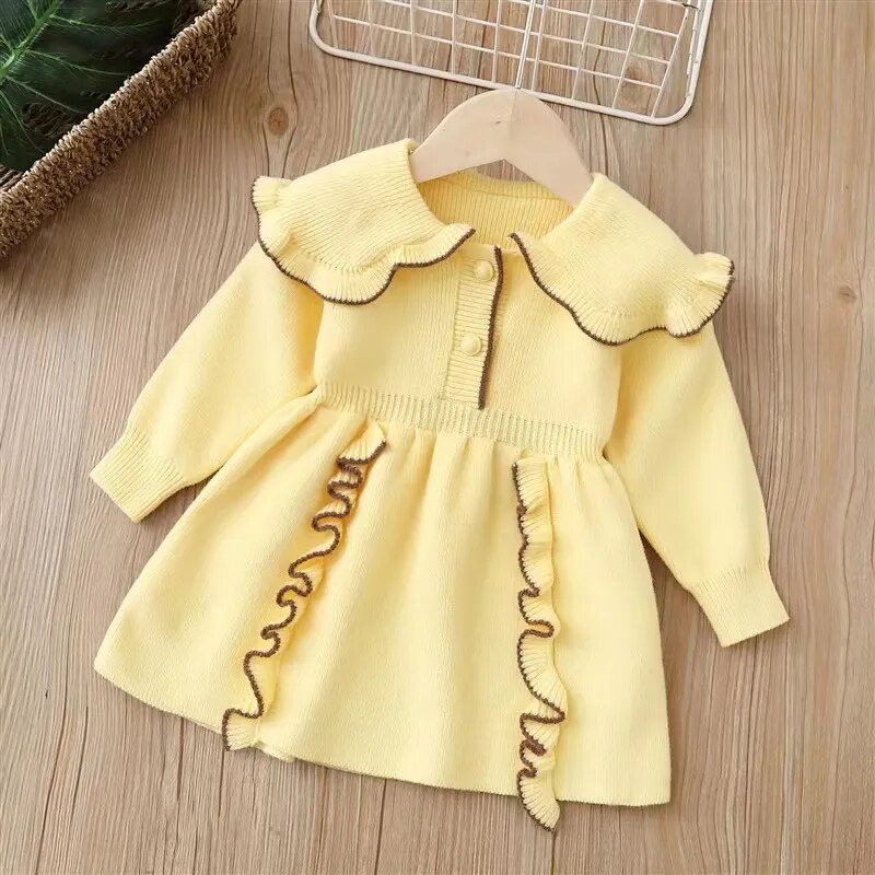 Kids Girls Fashionable Print Skirt Princess Sweater Dresses childrensterritory
