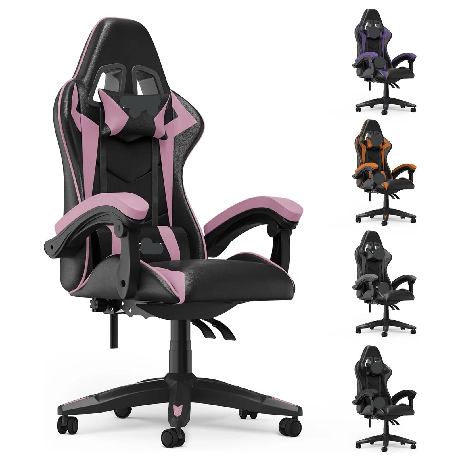 PU Leather Gaming Chair with Headrest and Lumbar Support childrensterritory