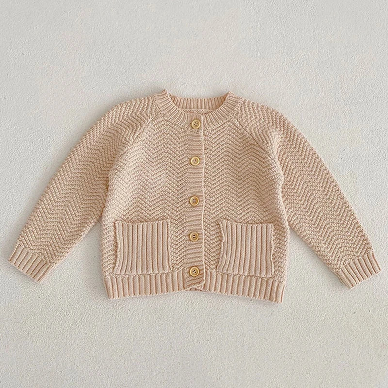 Baby Girls Long Sleeves Floral Embroidery Knitted Cardigans childrensterritory