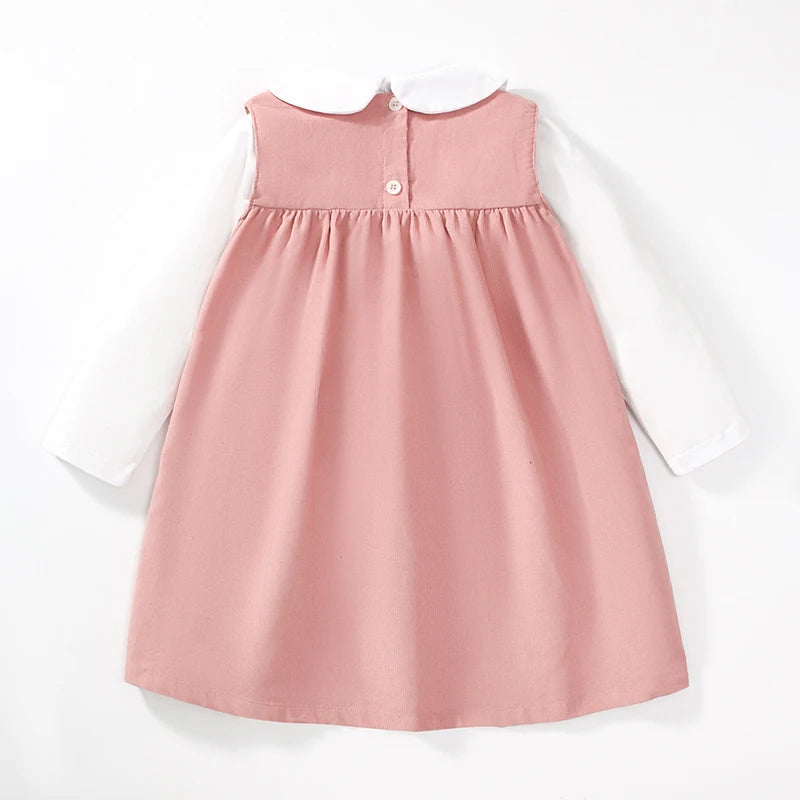 Two Piece Kids Girls Long Sleeves Casual Cotton Dress childrensterritory