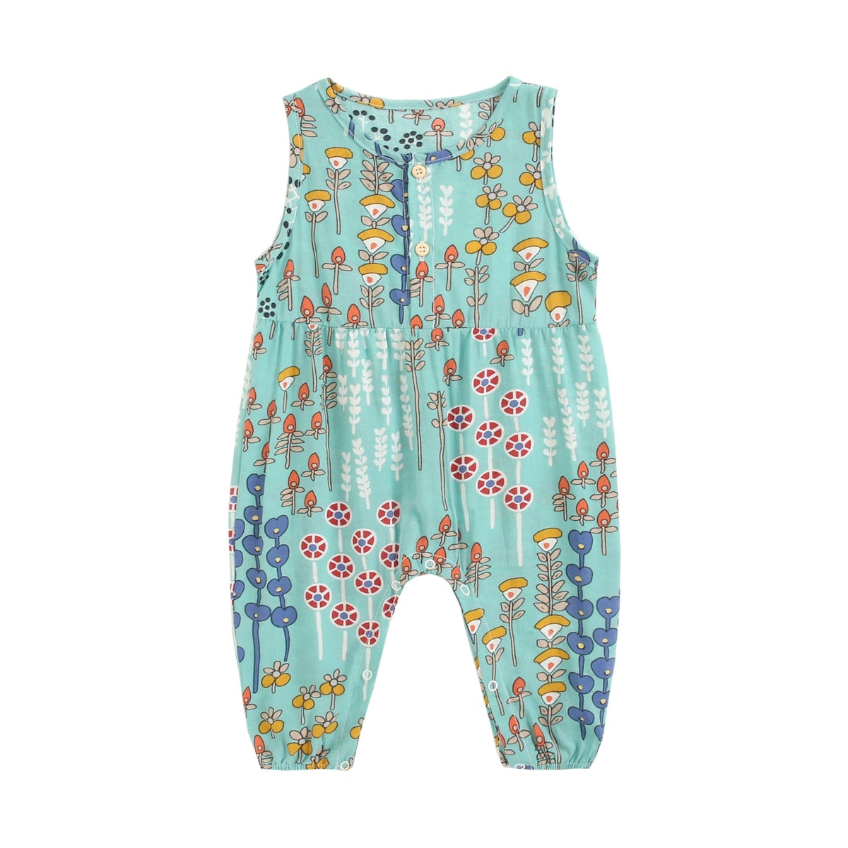Floral Sleeveless Cotton Bodysuits for Baby Girl childrensterritory