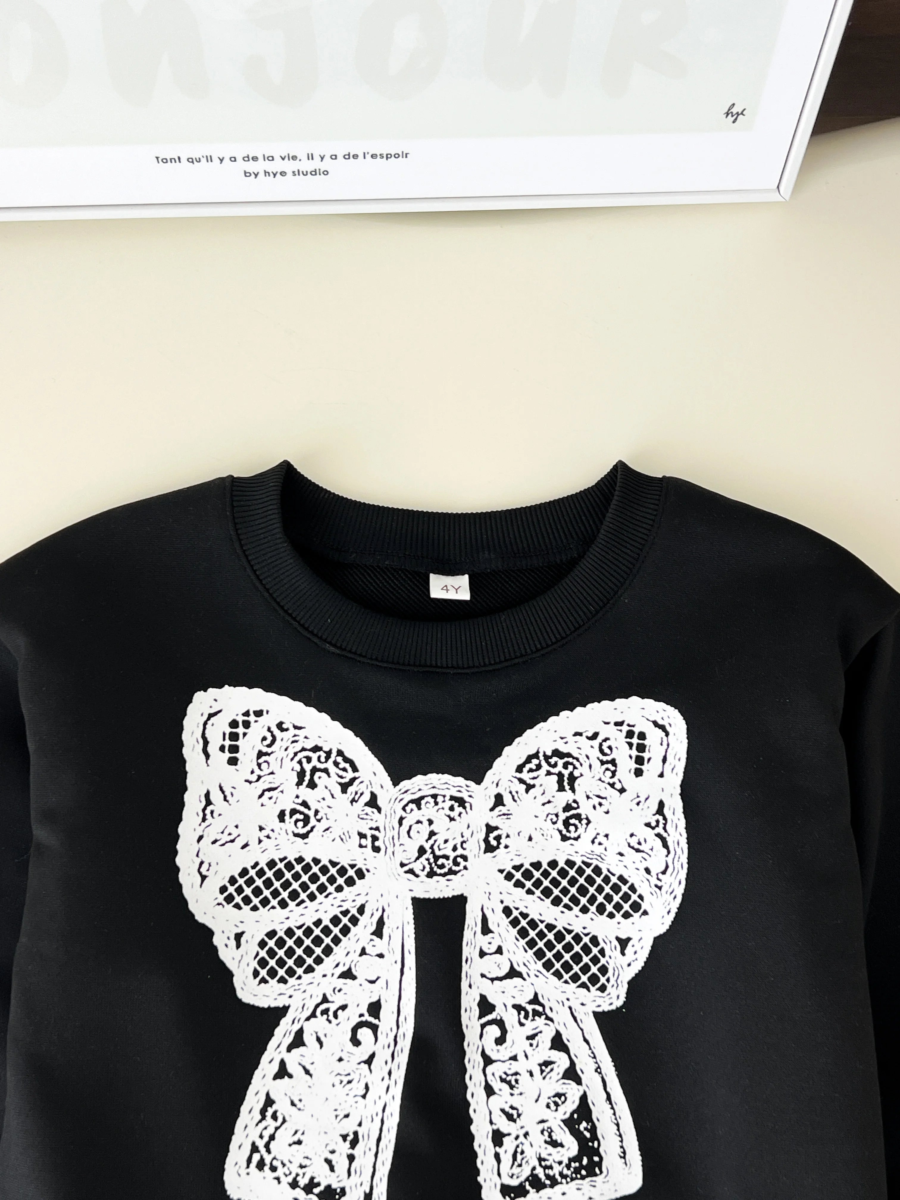 Girls Bow Design Long Sleeves Casual Clothing Set childrensterritory
