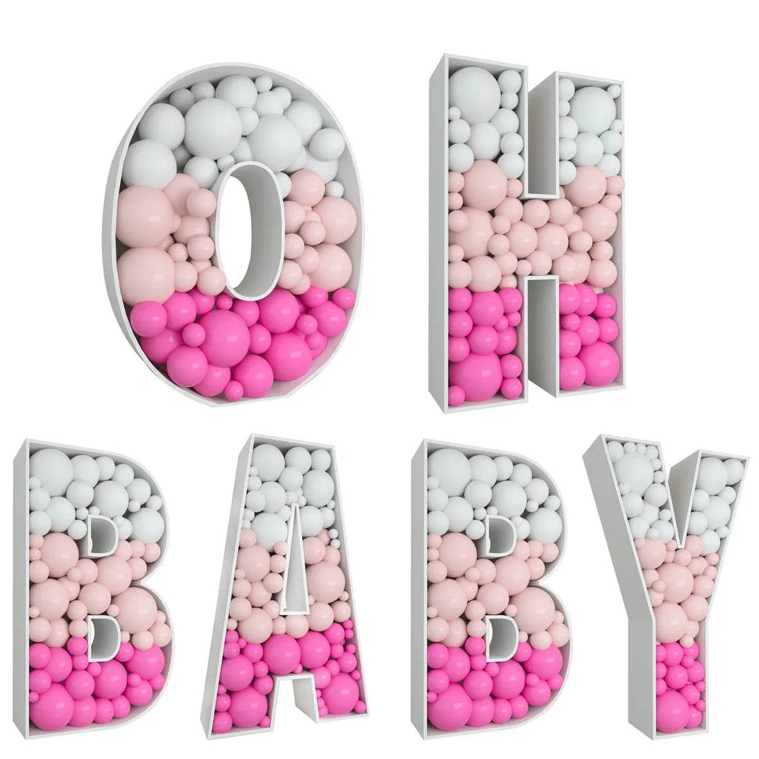 91.5CM Balloon Mosaic Letter Frame Box for Birthday, Baby Shower childrensterritory