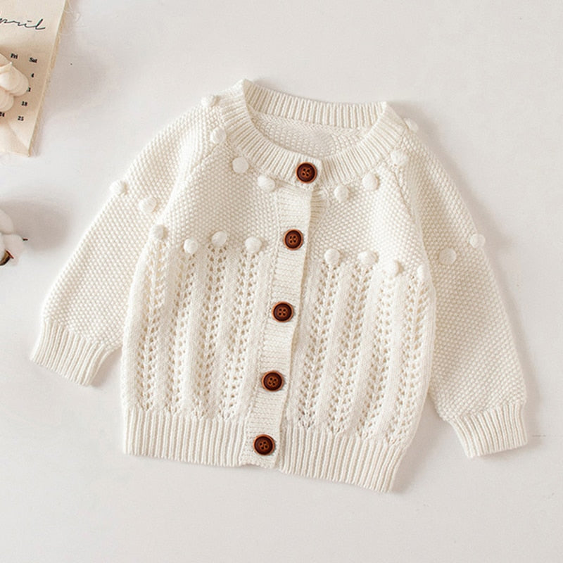 Infant Girls Long Sleeve Embroidery Knitted Cardigan childrensterritory