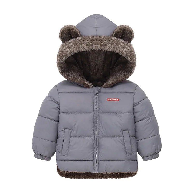 Thick Fleece Cashmere Padded Warm Hooded Jackets for Kids childrensterritory