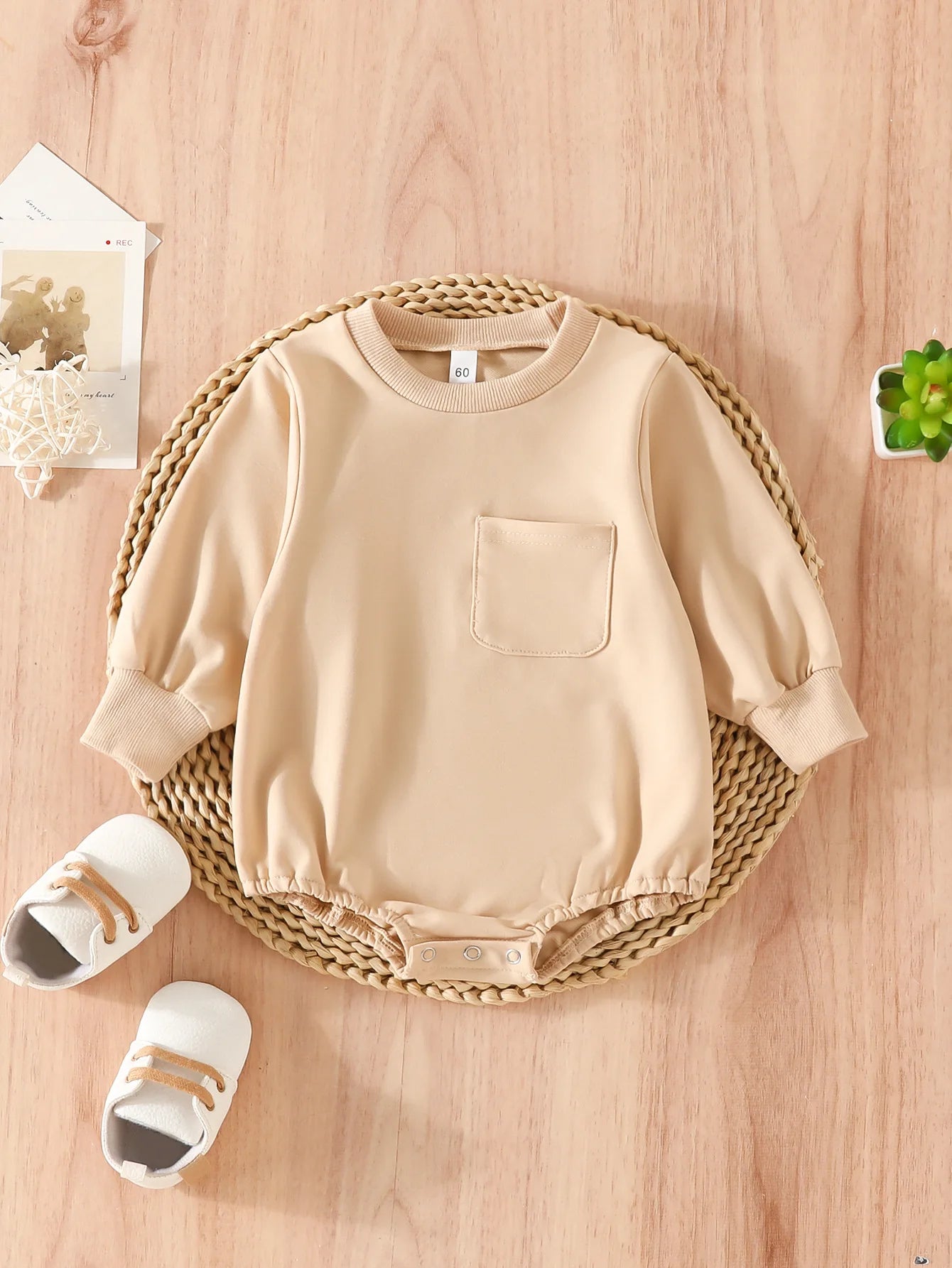 Solid Long Sleeve Baby Boy Girl Sweatshirt Bodysuits