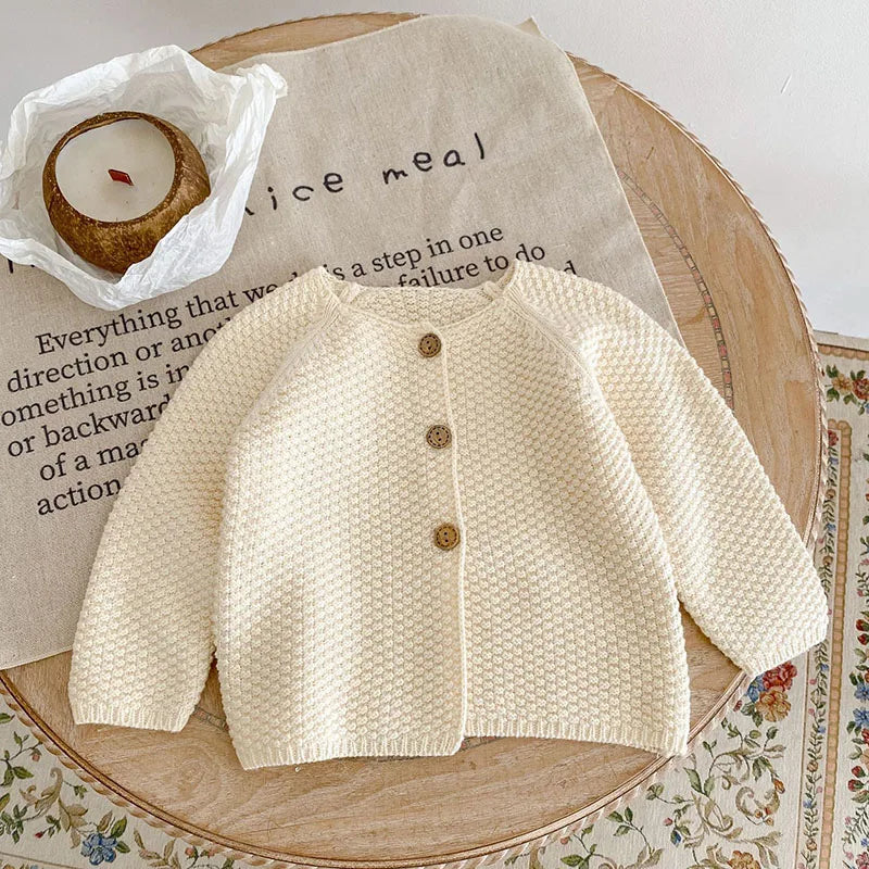 Baby Girls Long Sleeves Floral Embroidery Knitted Cardigans childrensterritory