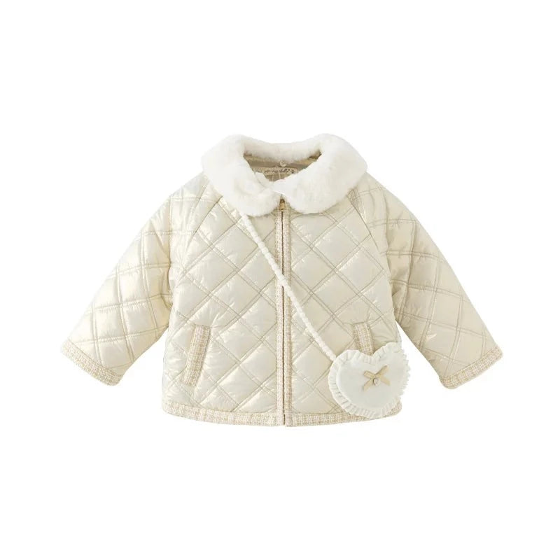 Children Girls Fur Collar Winter Warm Parkas Overcoat childrensterritory
