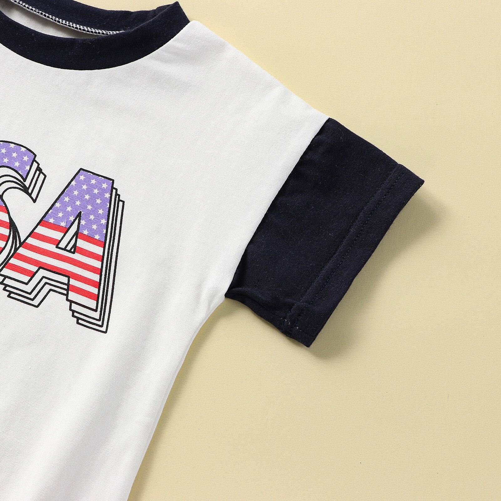 4th of July Letter Print Baby Bodysuit Set childrensterritory