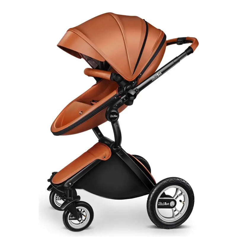 High Quality 2-in-1 Luxury PU Leather Baby Pushchair childrensterritory