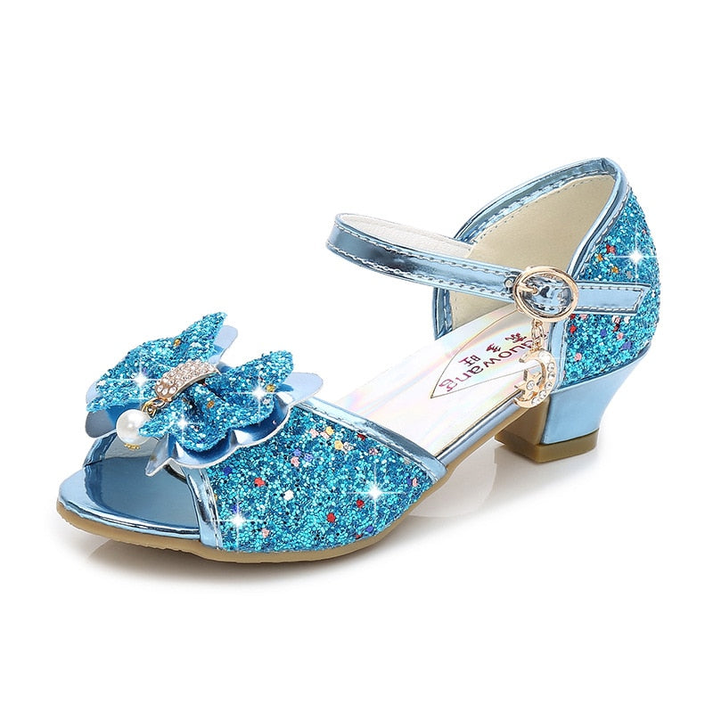 Kids Girls Shiny Bowtie Princess Sandals Wedding Shoes childrensterritory