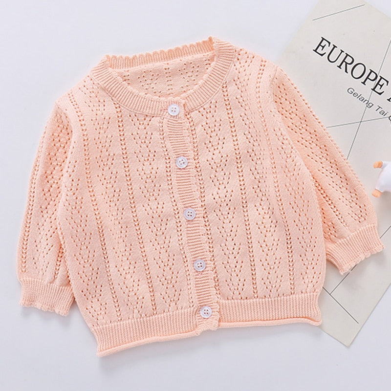 Infant Girls Long Sleeve Embroidery Knitted Cardigan childrensterritory