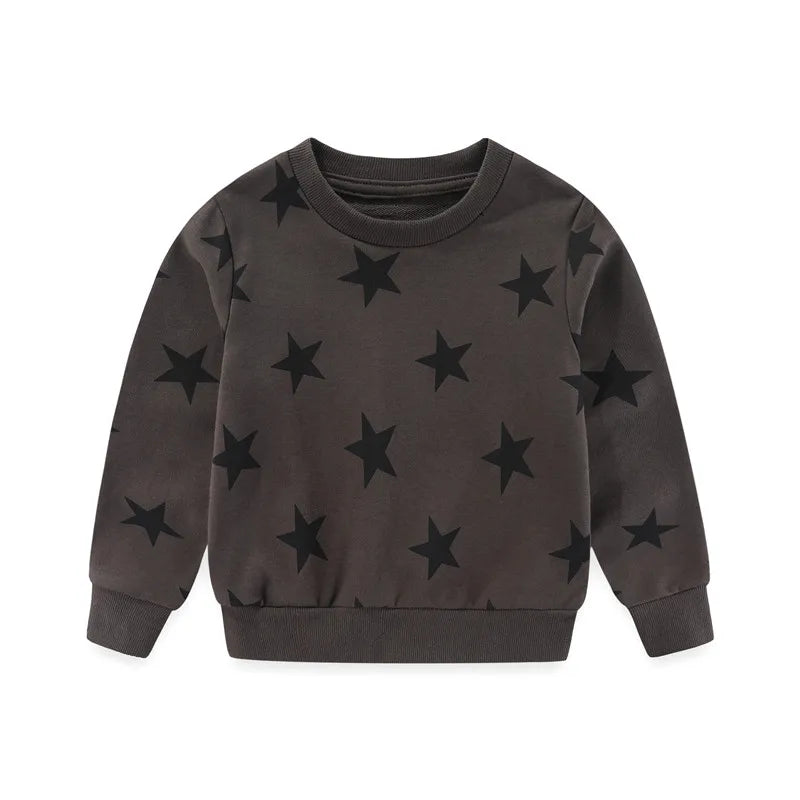 Long Sleeve Stars Cartoon Print Kid Boys Girls Sweatshirts childrensterritory