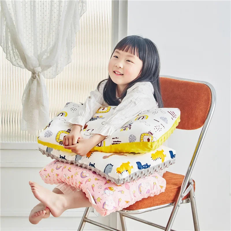 Cartoon Print Breathable Soft Gauze Baby Velvet Pillow childrensterritory