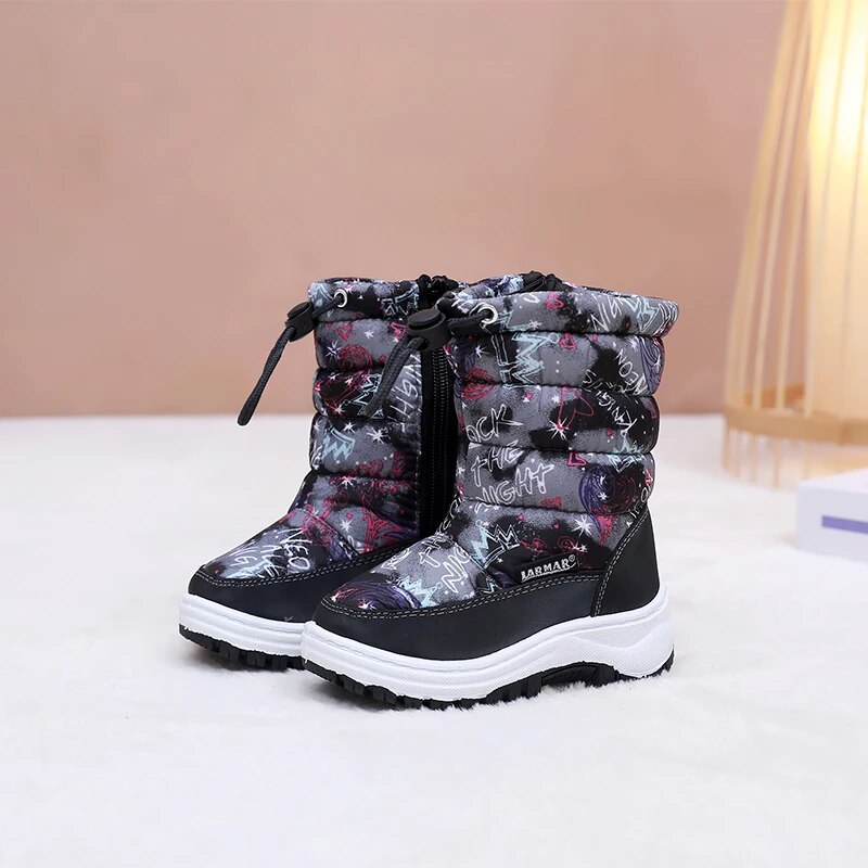 Kids Boys and Girls High Barrel Plus Fleece Winter Snow Boots childrensterritory