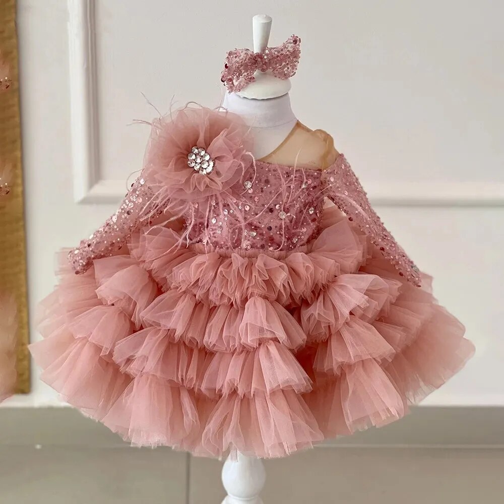 Baby/Kids Girls Luxury Scoop Neck Tulle Party Dresses childrensterritory