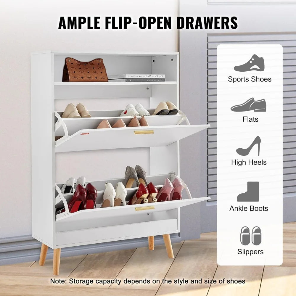 White Entryway Shoe Storage Cabinet for Home childrensterritory