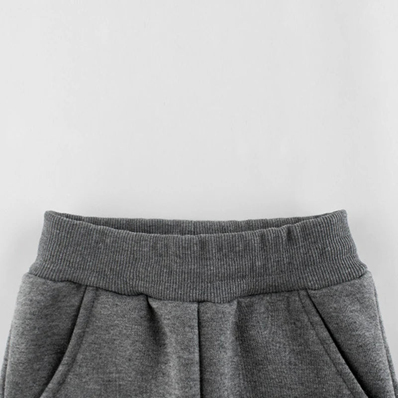 Kids Solid Color Elastic Waist Winter Sports Pants childrensterritory
