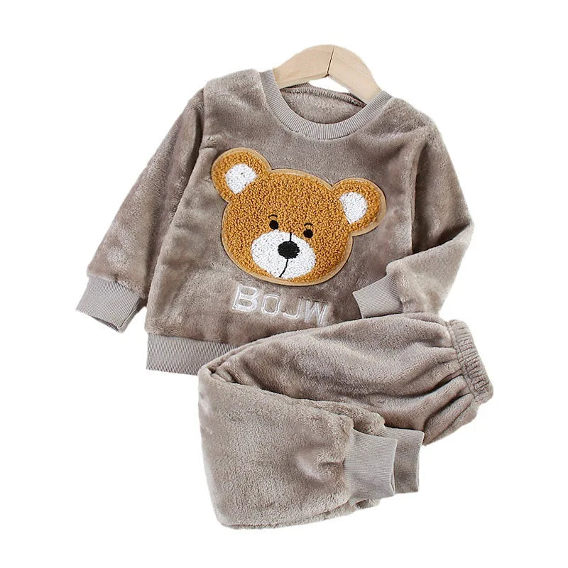 Kids Bear Design Casual Winter Clothing Set childrensterritory