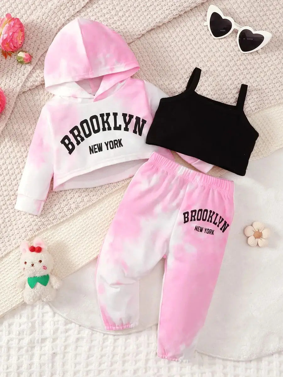 Infant Girl Tie-dye Hoodie & Pants 2PCS Outfit