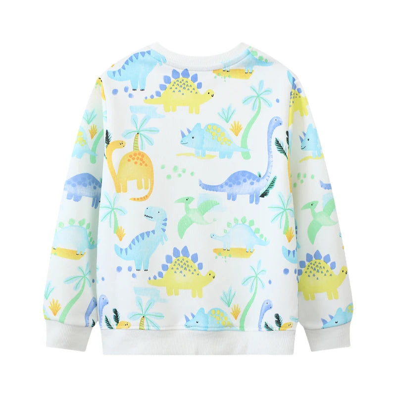 Kids Boys Cartoon Dinosaurs Print Cotton Sweatshirts childrensterritory