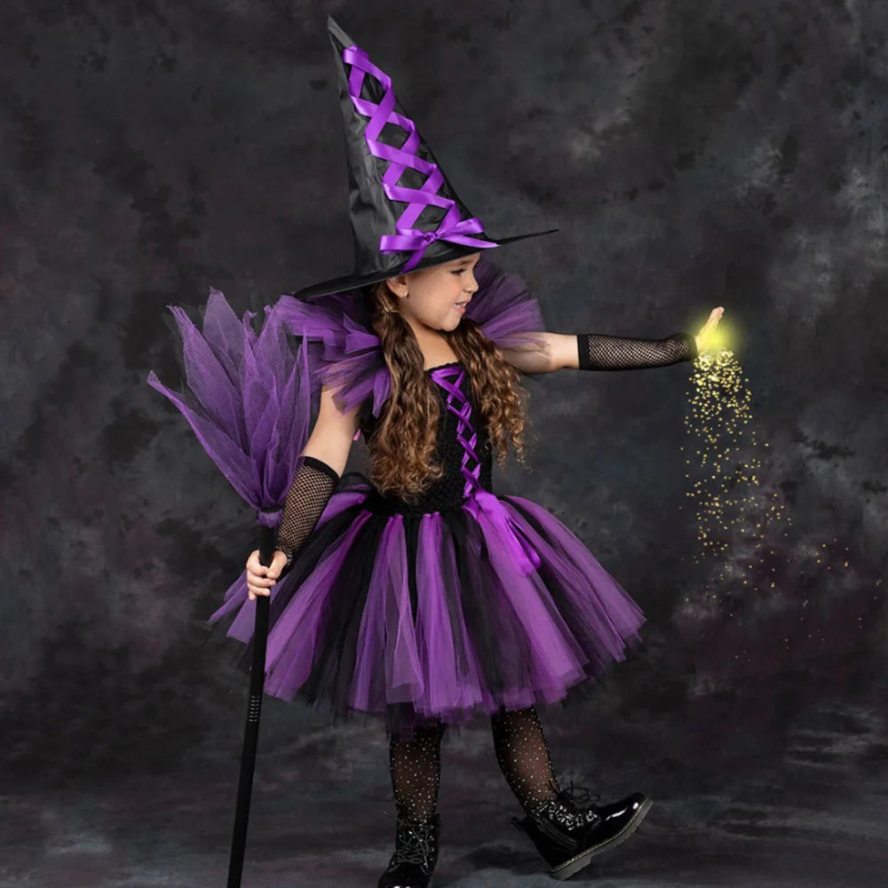 Kids Girls Carnival Vestidos Clothing Set Bag Hat for Halloween