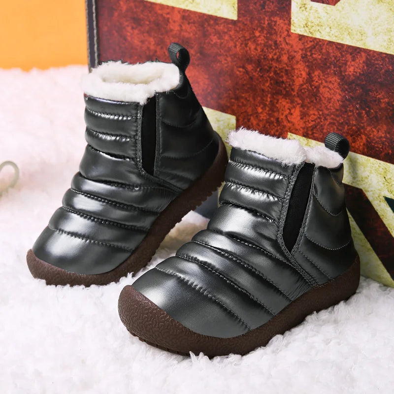 Warm Plush Leather Winter Snow Boots for KIds childrensterritory