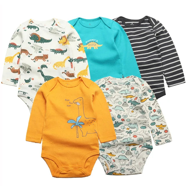 Cartoon Print Soft Cotton Bodysuits For Newborn Babies childrensterritory