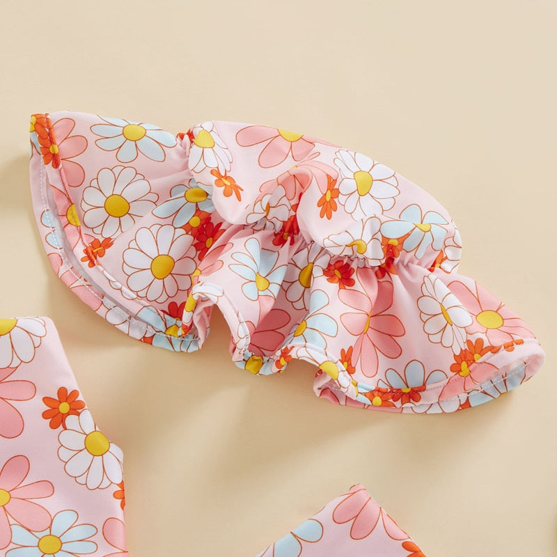 Baby/Kids Girls 3PCS Floral Print Swimwear Sets childrensterritory