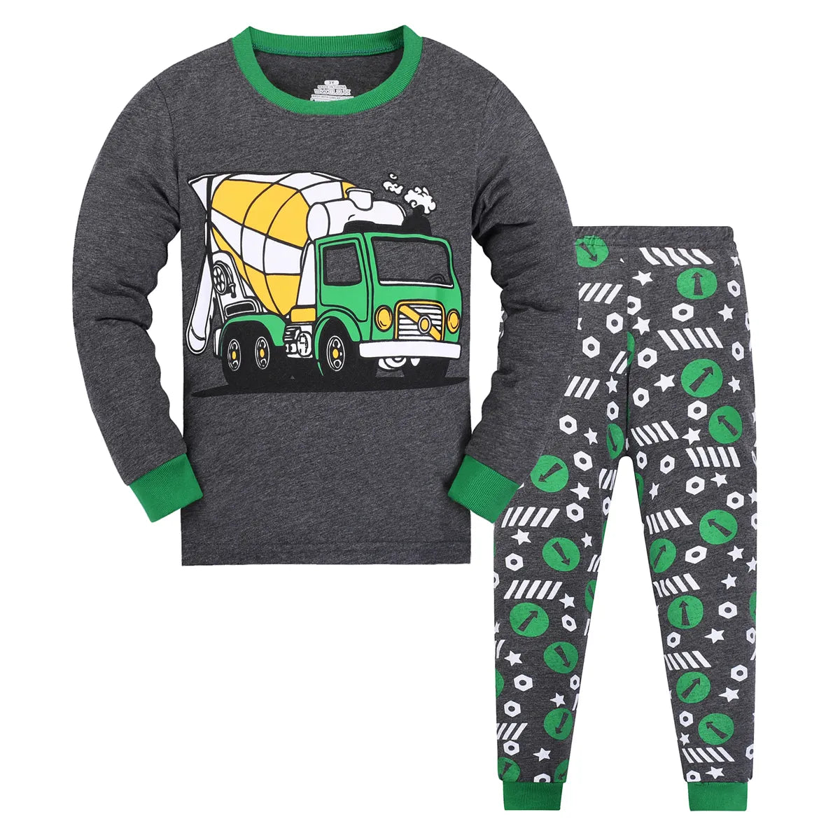 Kids Boys Cartoon Print Long Sleeve Pajamas Set childrensterritory