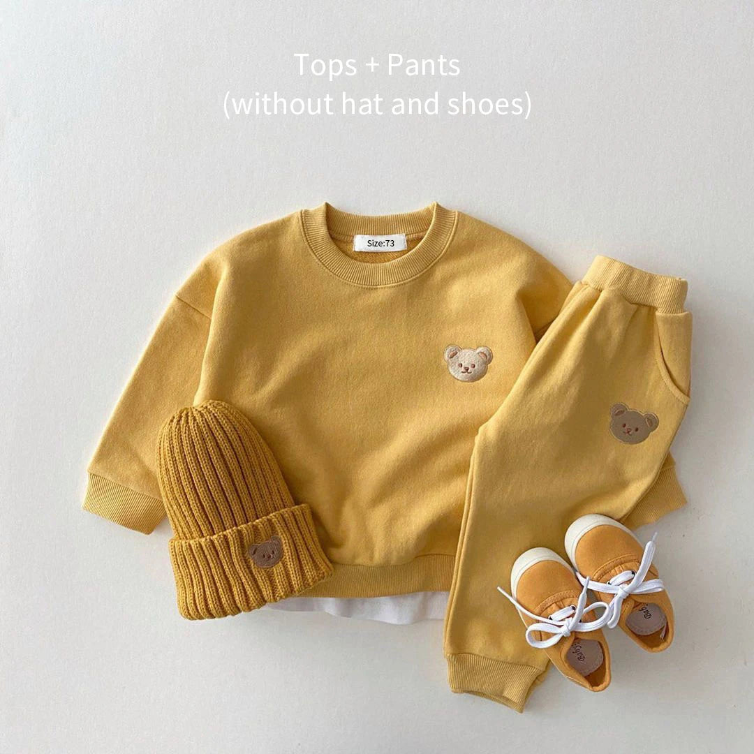 Bear Embroidery 2Pcs Boys Clothing Set