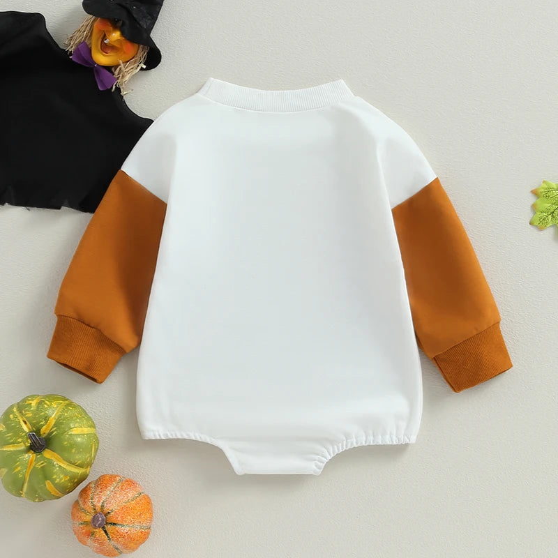 Baby Girl/Boy Letters Pumpkin Print Halloween Bodysuit