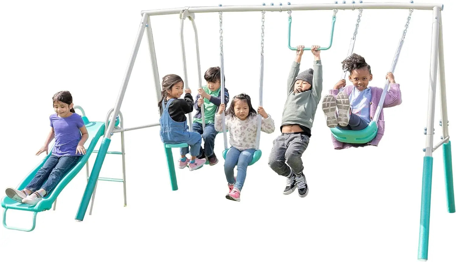Adjustable Swing Sets Include Swing Seats, Trapeze Bar, and Glider childrensterritory