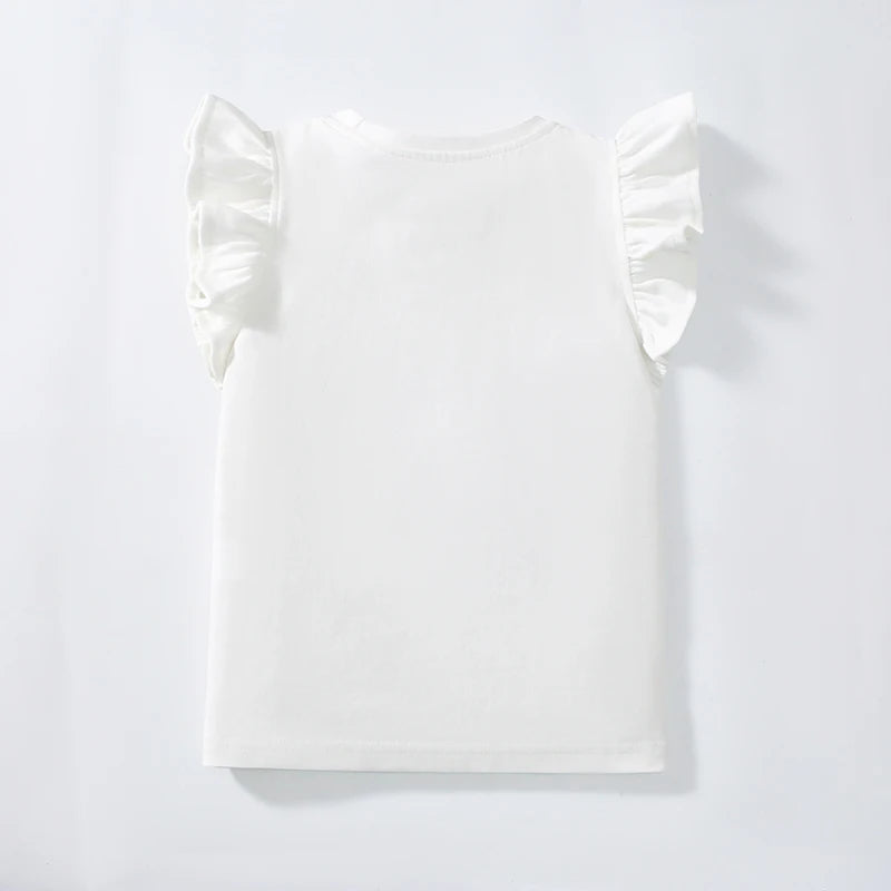 Little Girls Various Cartoon Print Summer Cotton Tops childrensterritory