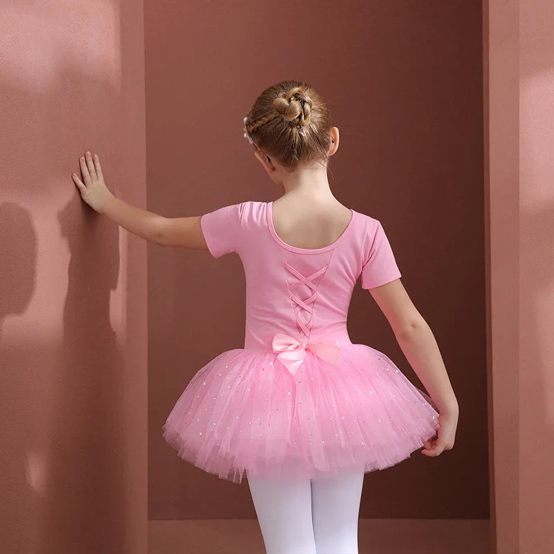 Girls Tulle Bowknot Design Ballet Dancewear/Gymnastics Leotard childrensterritory