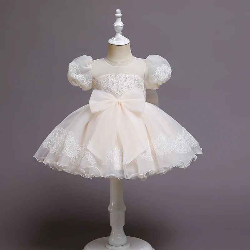 Luxury Knee-Length Puffy Fairy Dress for Little Girls