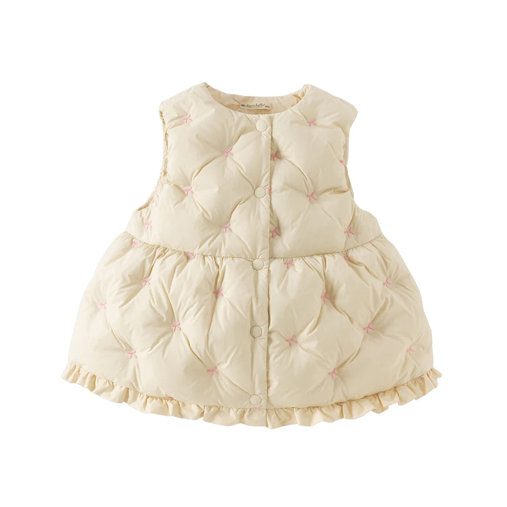 Waterproof Sleeveless Little Girls Cotton Down Jackets