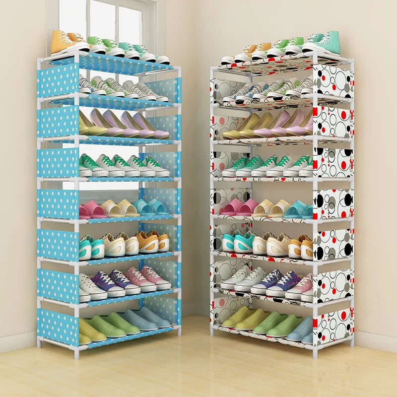 4/6/8-layer Shoe Organizer Stackable Canvas Rack for Home childrensterritory