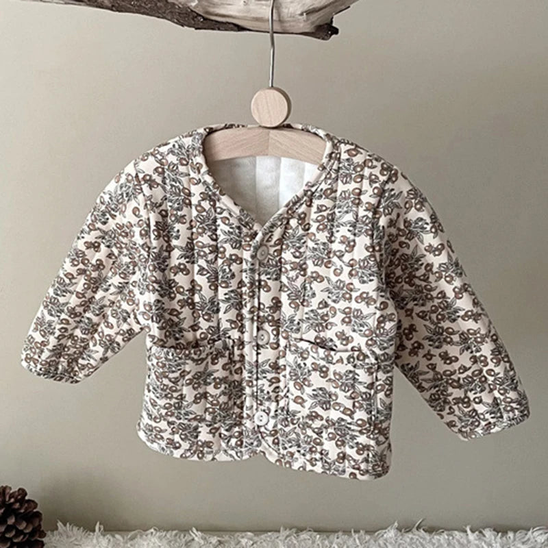 Kids Sleeveless Cotton-padded Printed Warm Coats childrensterritory