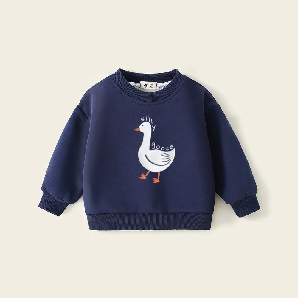 Cartoon Design Long Sleeves Warm Sweater For Kids