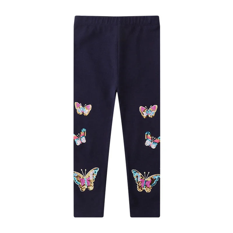 Animal Butterfly Sequin Straight Leggings for Girls childrensterritory