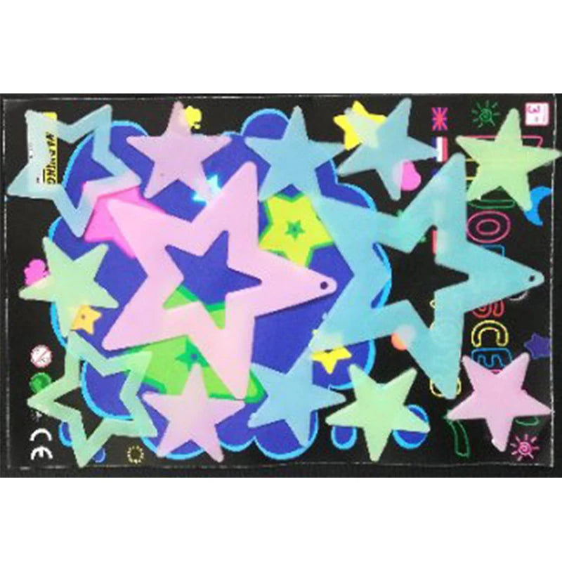 Glow in the dark Cartoon Butterfly Stars Wall Decals childrensterritory