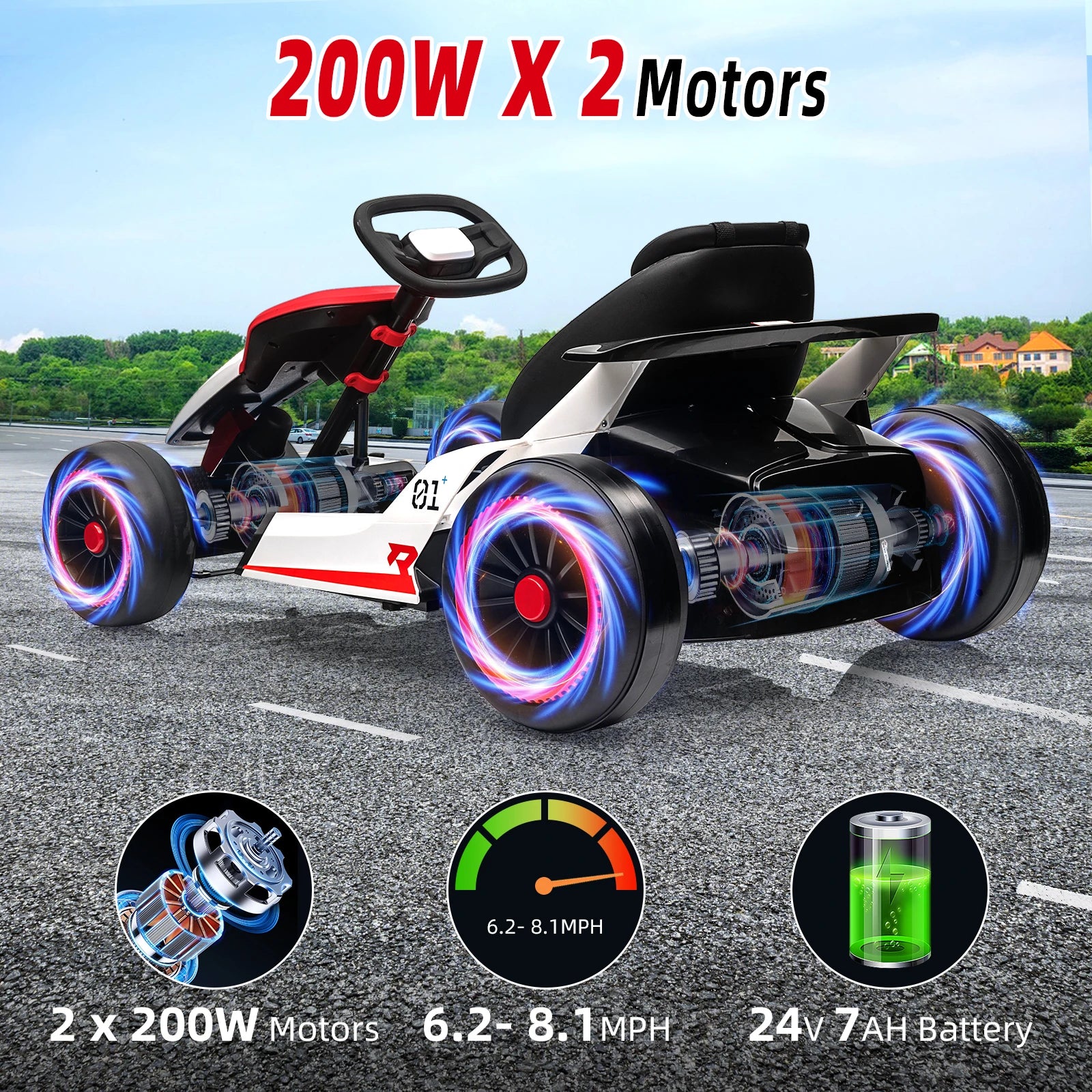 Kids High Speed Electric Go Kart with 24V7Ah Battery childrensterritory