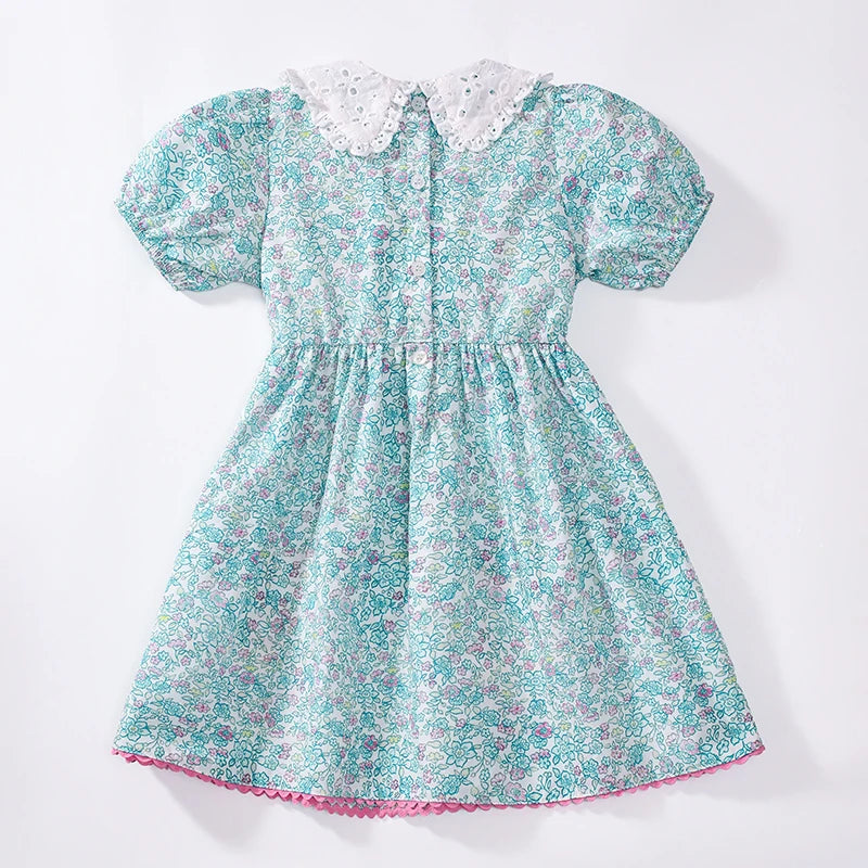 Little Girls Cartoon Embroidered Design Summer Dresses childrensterritory